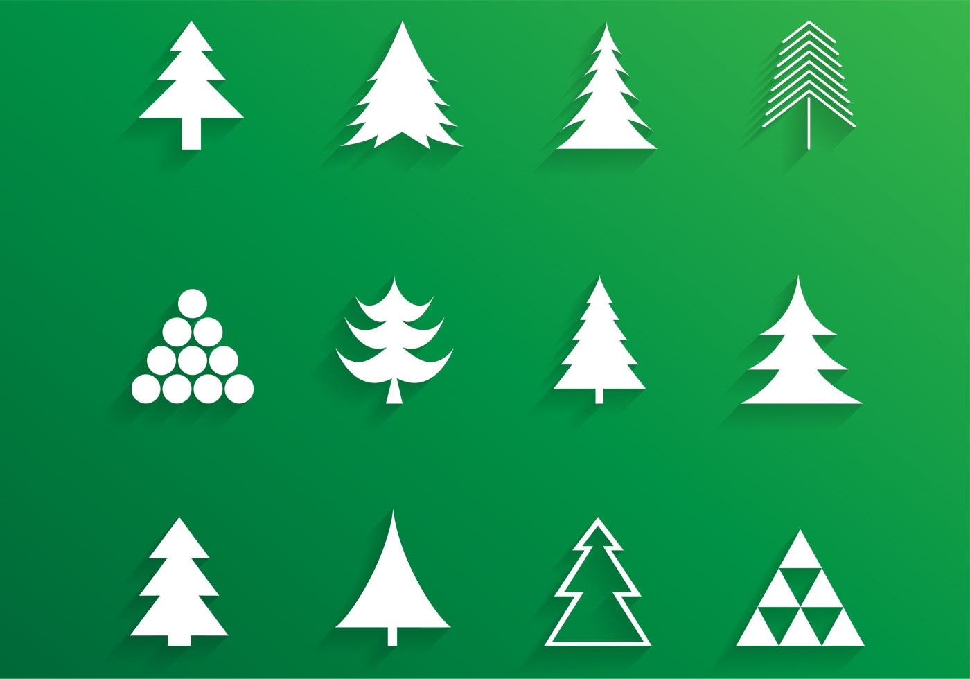 Download Simple Christmas Tree Vector Pack - Download Free Vectors ...