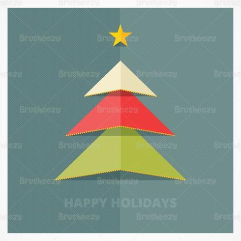 Papel Popup árbol de Navidad Vector de fondo