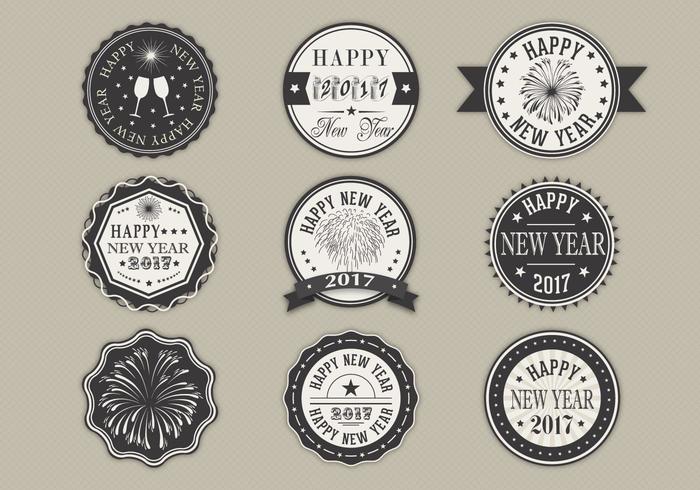 Happy New Year Label Vector Pack