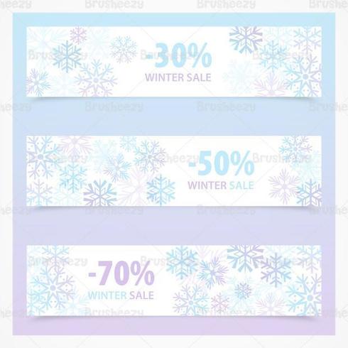 Snowflake Invierno Venta Banner Vector Pack