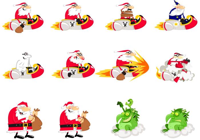 Santa Vector Cartoons Santa Vector Cartoons
