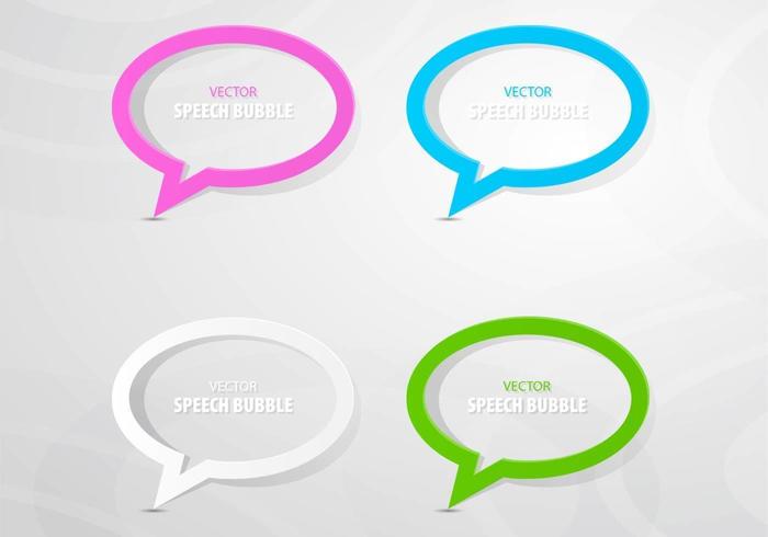 Colorful Outlined Speech Bubble Vector Pack