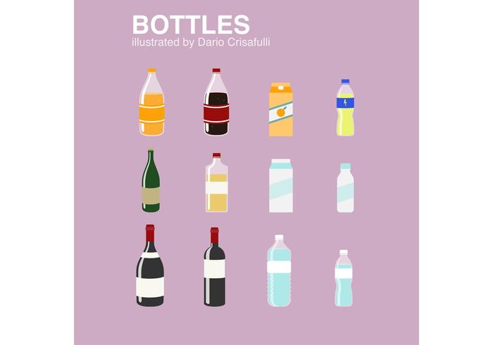 Bottle Vector Icon Set Bottle Vector Icon Set