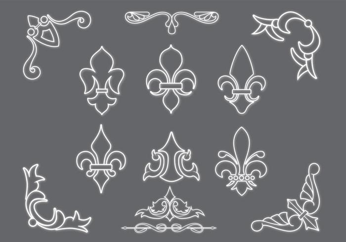 Fleur De Lis Vectors and Ornaments Pack