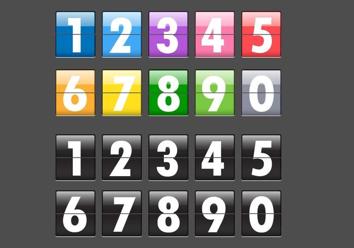 Number Flip Display Vector Pack