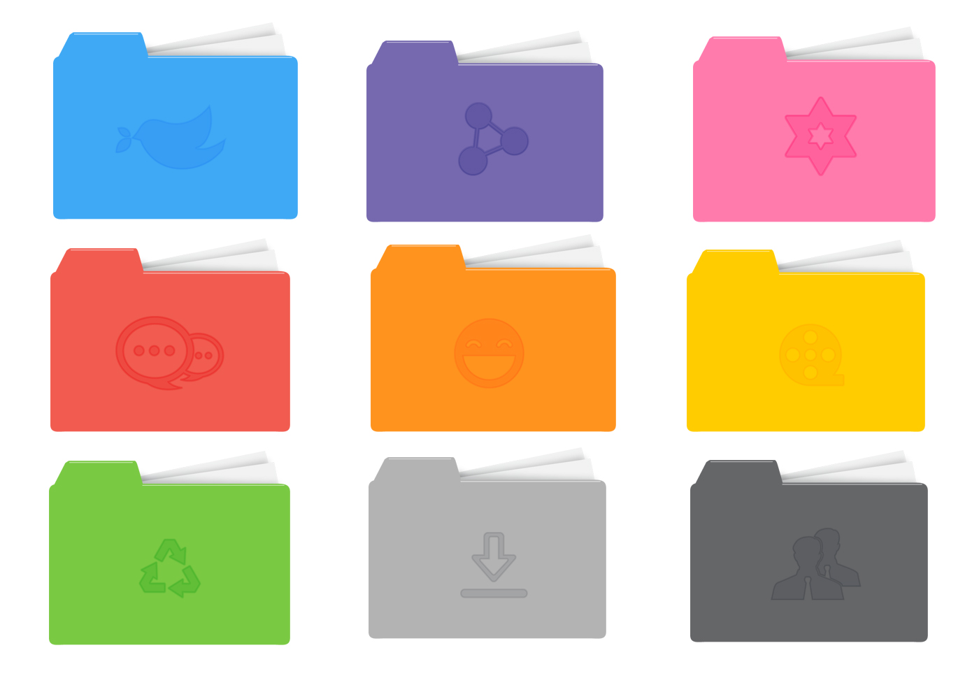 Download Bright Icon Folder Vector Pack - Download Free Vectors ...
