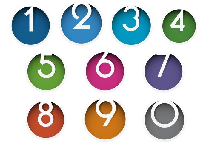 Colorful Number Icon Vector Pack