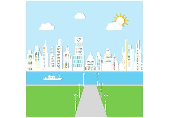 Sunny City Background Vector