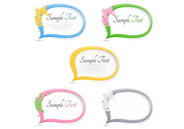 Ribbon Wrapped Speech Bubble Vector Pack