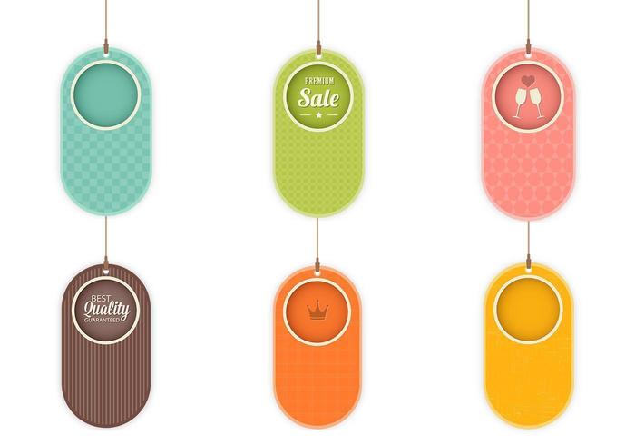 Retro Patterned Tag Vector Pack Two