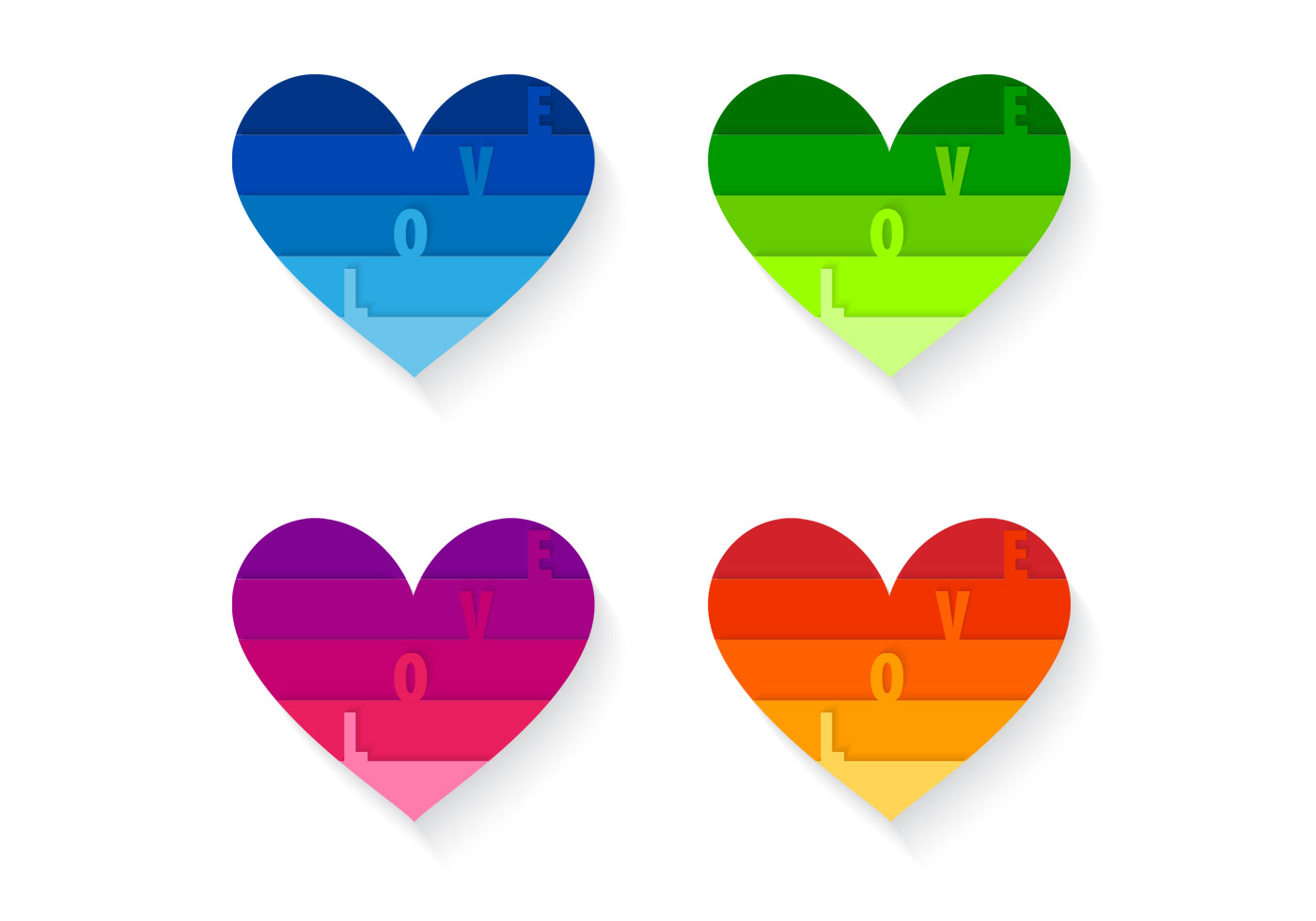 Bright Lovely Heart Vector Pack 59919 Vector Art at Vecteezy