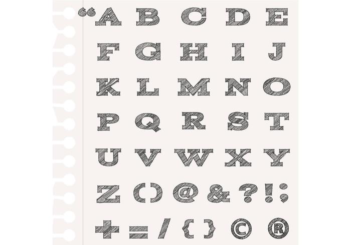 Sketchy Alphabet Vectors and Punctuation Vector Pack