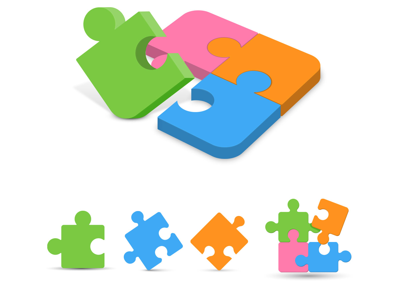 Puzzle Pieces Vector