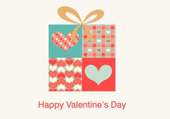 Heart Patterned Gift Box Background Vector