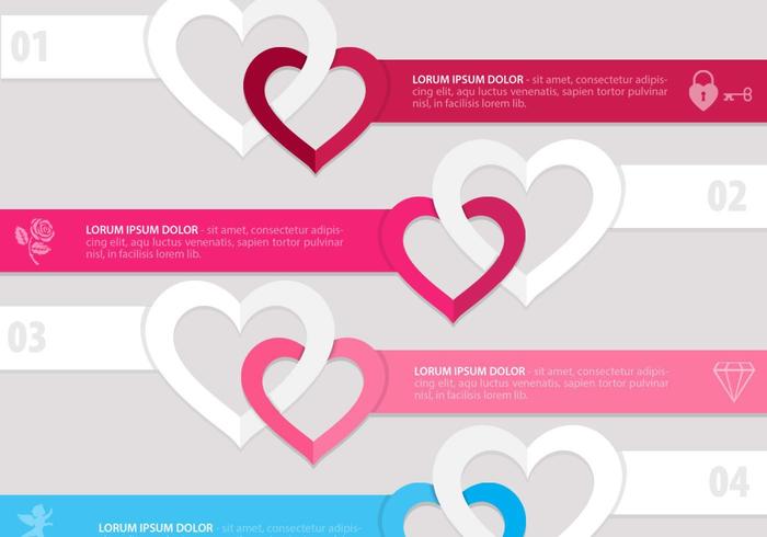 Linked Heart Banner Vector Pack