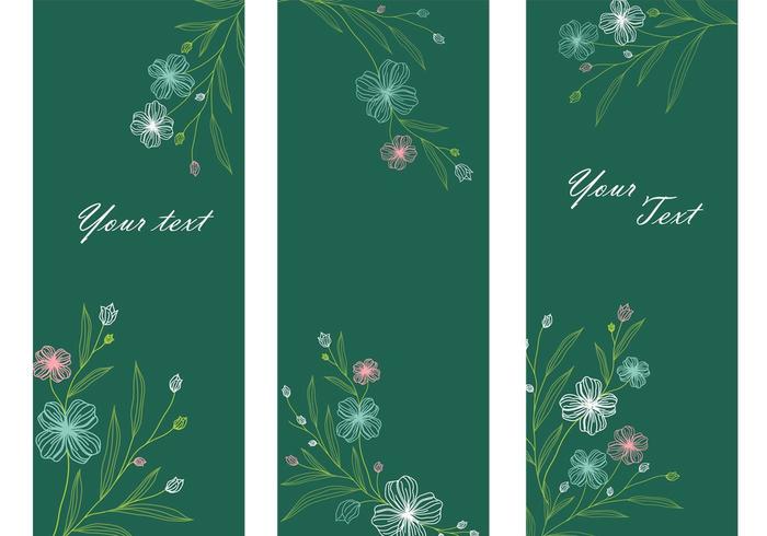 Emerald Floral Banner Vector Pack