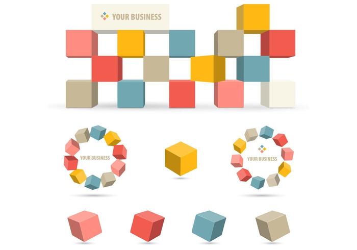 3D Business Block Vector Pack