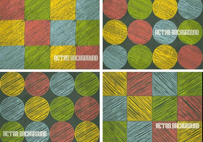 Retro Sketchy Background Vector Pack