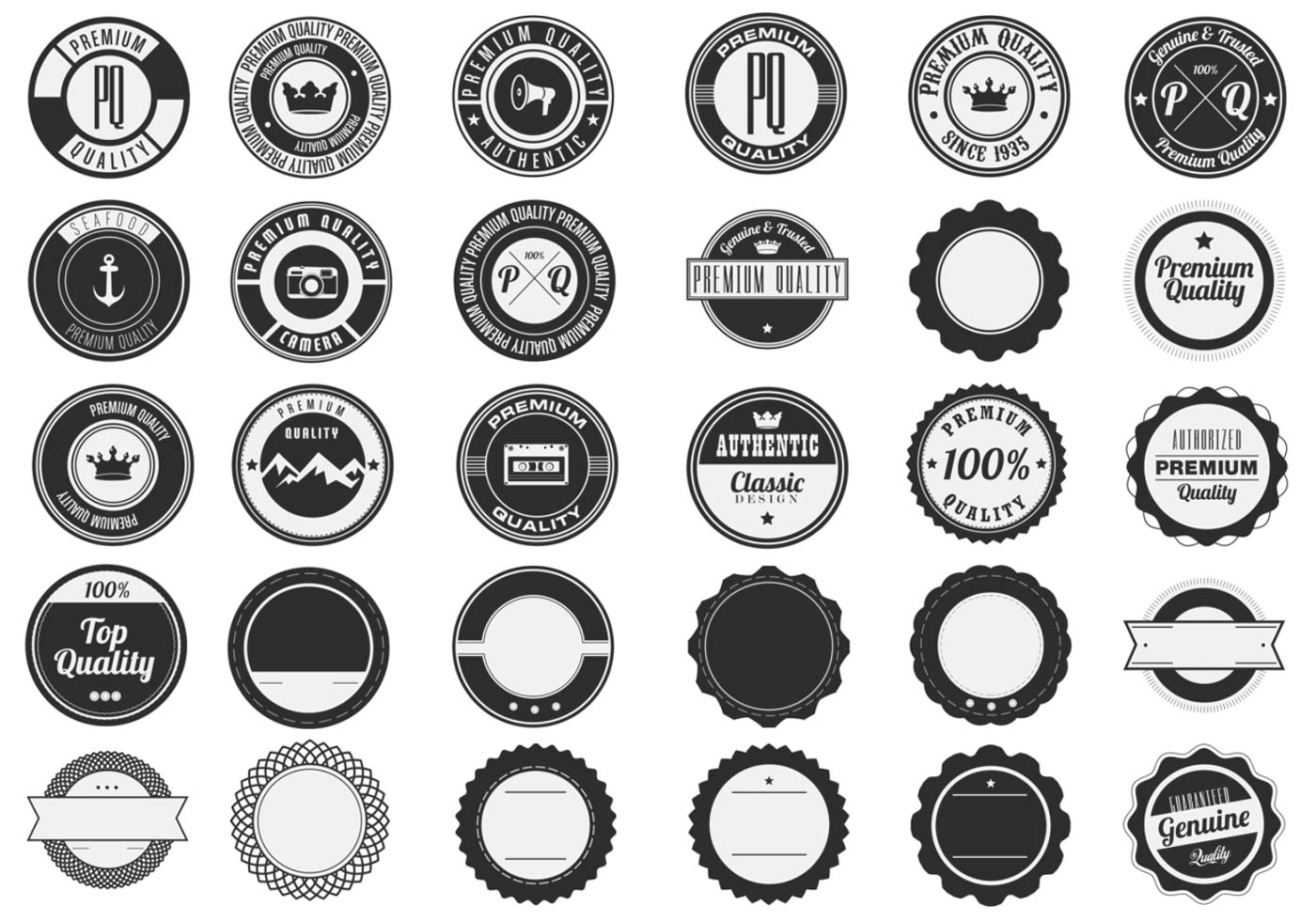 Premium Badge Vector Pack 60002 Vector Art At Vecteezy