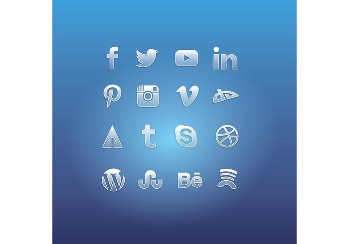 Glass Social Media Icon Vectors