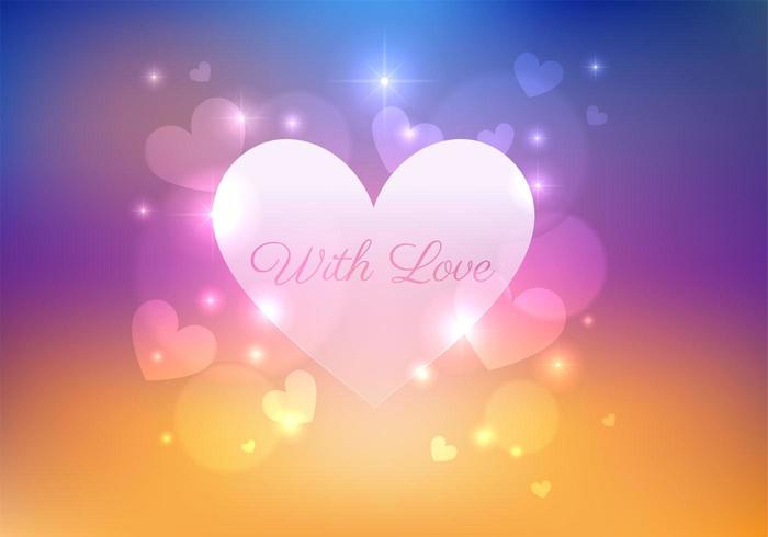 Bokeh Heart Vector Background