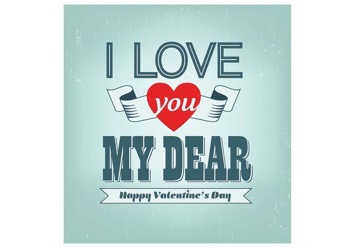 Love You Dear Valentine's Day Vector