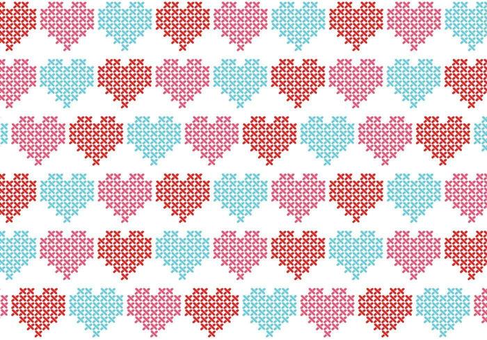 Cross Stitch Heart Vector Pattern