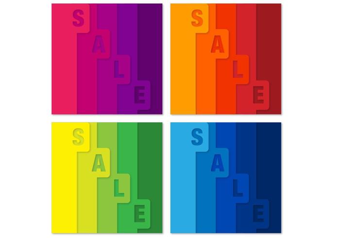 Bright Tabbed Sale Vector Backgrounds