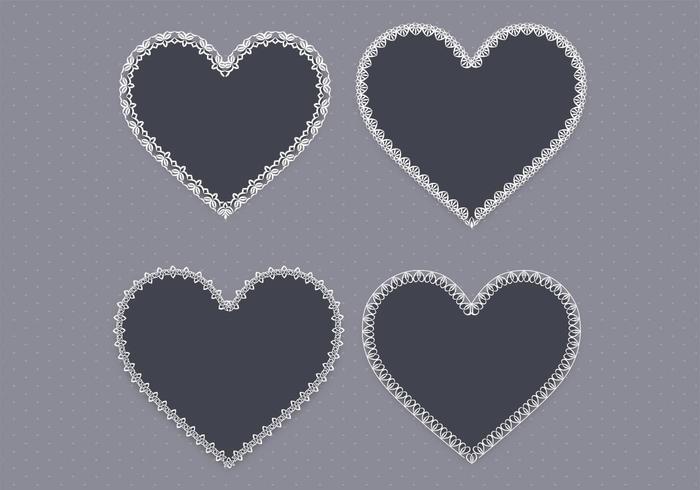 Black Lace Heart Vector Pack Two