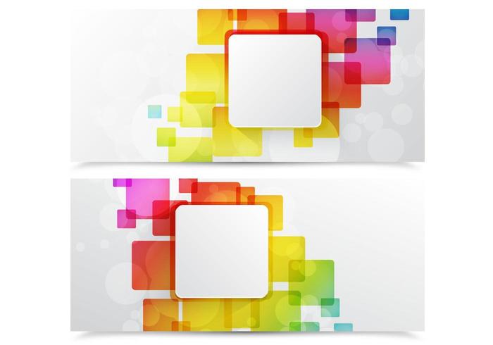 Banner cuadrado colorido abstracto Vector Pack