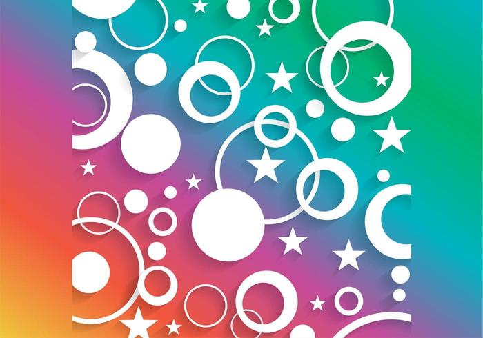 Bright Circle and Star Background Vector