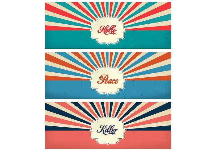 Vintage Sunburst Timeline Cover Vector Template Pack