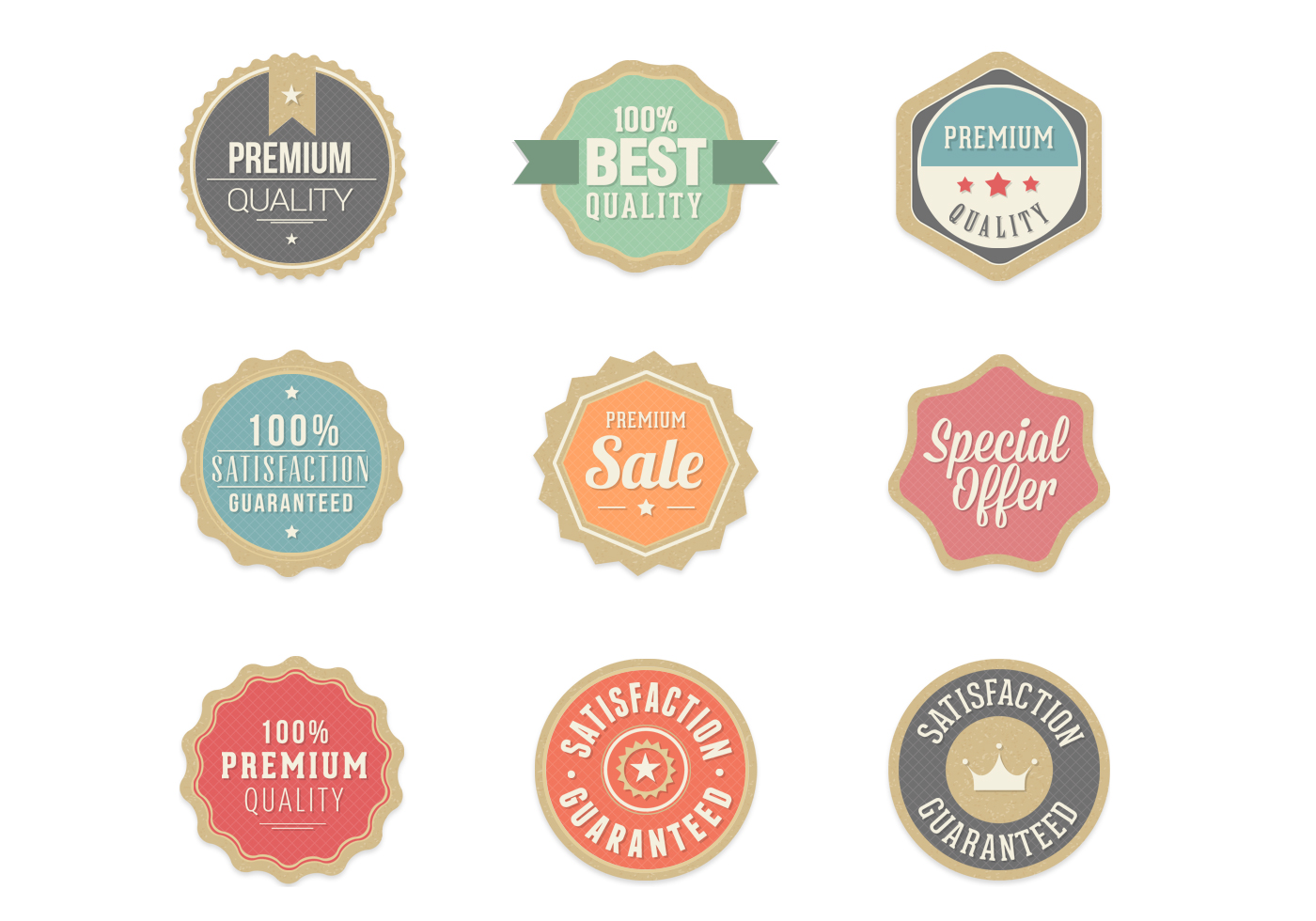 Download Retro Badge Vector Pack - Download Free Vectors, Clipart ...