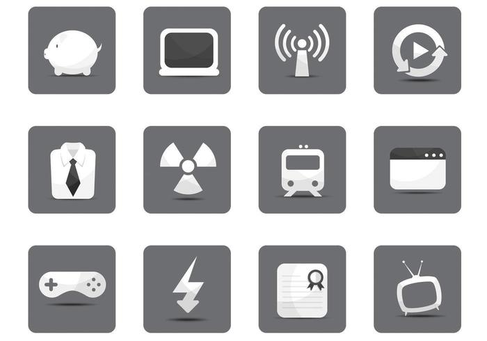 White Miscellaneous Icon Vector Pack