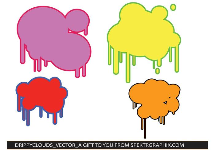 Drippy Paint Cloud Vectors Drippy Paint Cloud Vectors