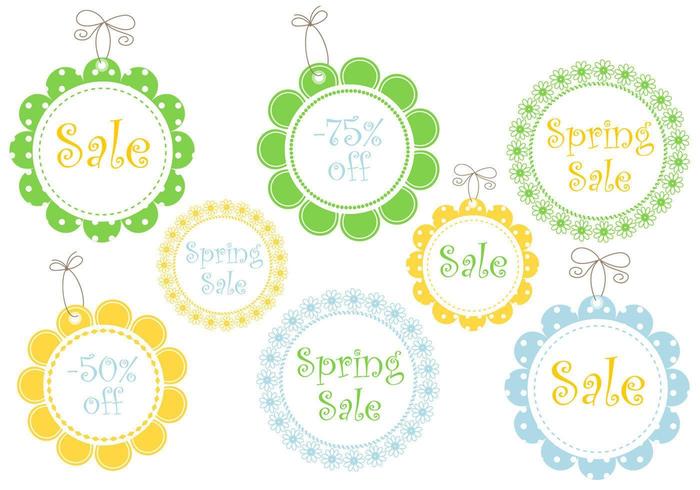 Floral Spring Sale Tag Vectors