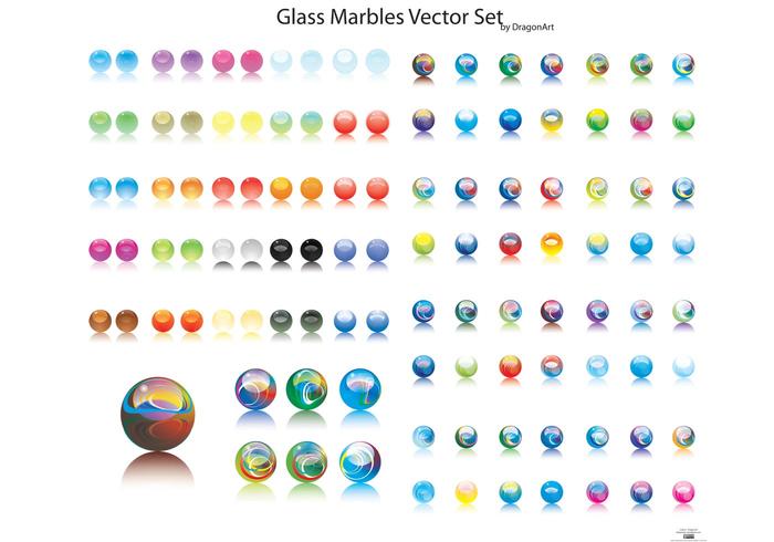 Glass Marbles Vector Set Glass Marbles Vector Set