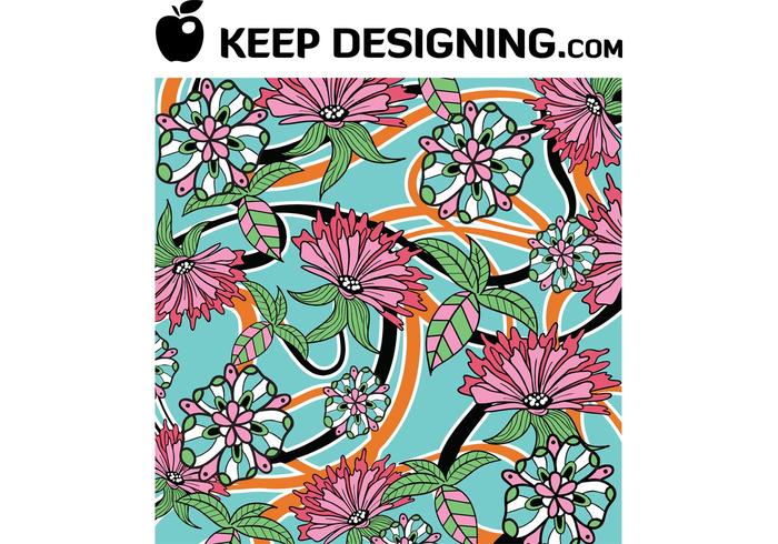 Summer Floral Wallpaper Vector- free Summer Floral Wallpaper Vector- free