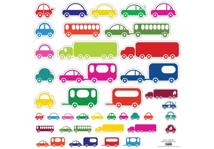 Toy Cars and Bus Vector Toy Cars and Bus Vector