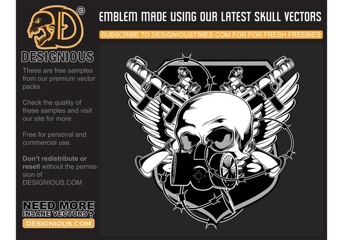 Free vector skull emblem Free vector skull emblem
