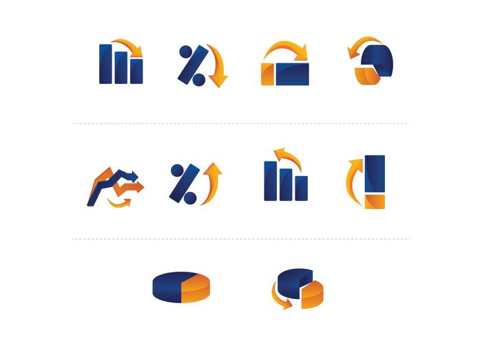 Vector Graph and Chart Icons Vector Graph and Chart Icons