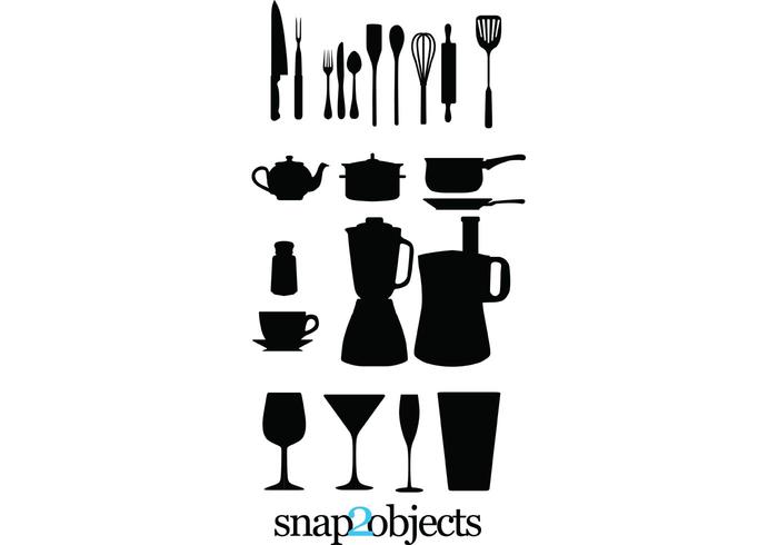 Free Vector Kitchen Appliances Silhouettes Free Vector Kitchen Appliances Silhouettes