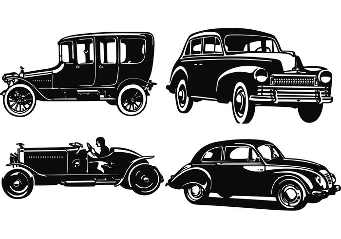 Siluetas de coches viejos - Descargue Gráficos y Vectores Gratis