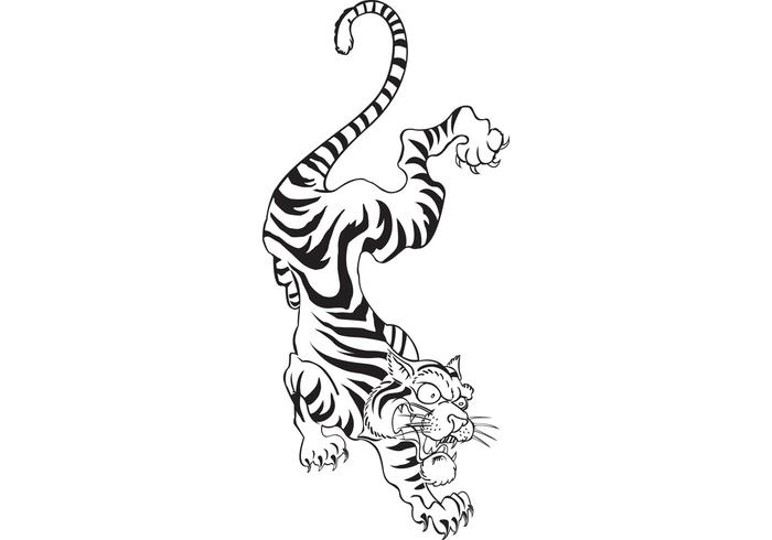 Free Tattoo Style Vector Tiger Free Tattoo Style Vector Tiger