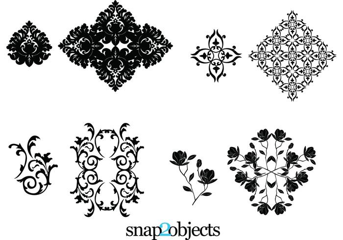 Four Vector Floral Ornaments Four Vector Floral Ornaments