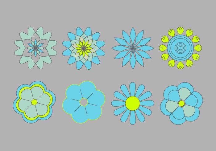 8 Simple Vector Flowers 8 Simple Vector Flowers