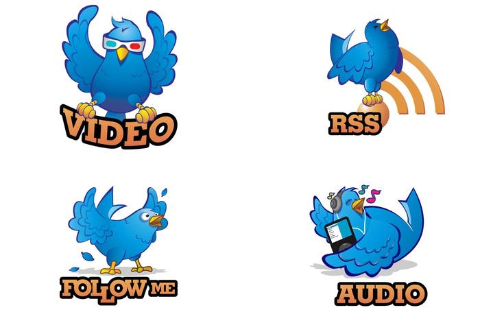 Four Hand Drawn Twitter Icons Four Hand Drawn Twitter Icons