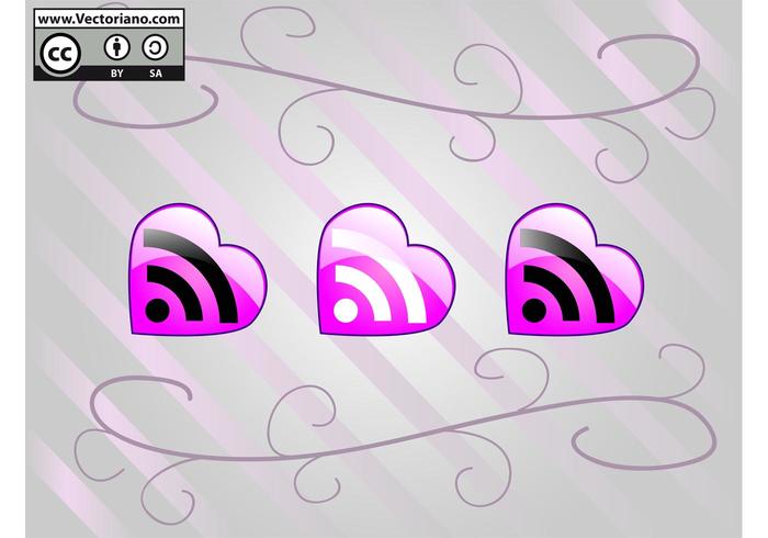 Pink Vector RSS Icons Pink Vector RSS Icons