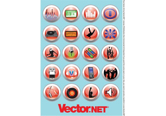 Free Vector Music and Nightlife Icon Set Free Vector Music and Nightlife Icon Set