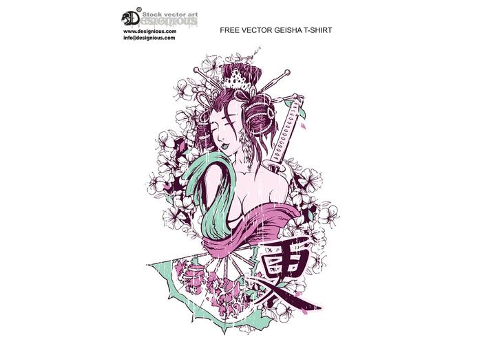 Free T-shirt Design Geisha Free T-shirt Design Geisha